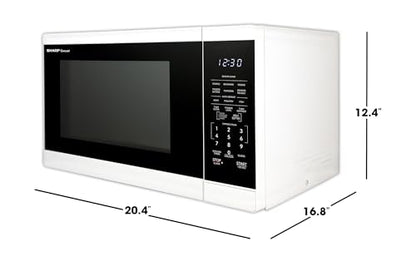 SHARP Countertop Microwave Oven with Removable 12.4" Carousel Turntable, 1100 Watt, 1.4 Cubic Feet, White