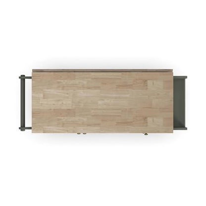 Homestyles Mobile Kitchen Island Cart with Wood Top and Dropleaf Breakfast Bar, 18" D x 53.5" W x 36" H, Green