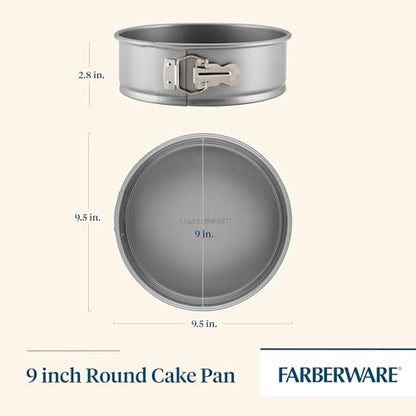 Farberware Nonstick Bakeware 9-Inch Round Springform Pan, Gray