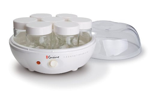Euro Cuisine YM80 Electric Yogurt Maker Machine- Promote Gut Health with Probiotic Rich Homemade Yogurt -Home Yogurt Incubator with Glass Jars, White