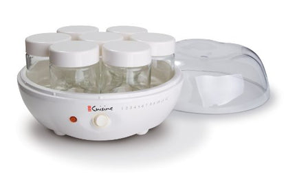 Euro Cuisine YM80 Electric Yogurt Maker Machine- Promote Gut Health with Probiotic Rich Homemade Yogurt -Home Yogurt Incubator with Glass Jars, White