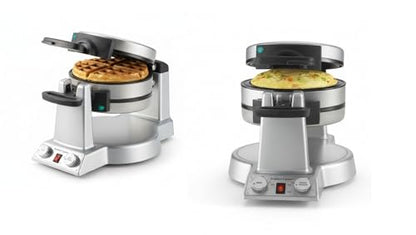 Cuisinart Breakfast Express Flip Waffle and Omelet Maker, One Side Waffle Maker and One Side Egg and Omelet Maker, 1 Inch Belgian Waffles, Nonstick, Dual Browning Controls, Stainless Steel, WAF-B50