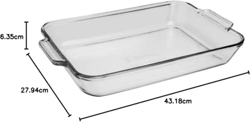 Anchor Hocking 4.8 Quart Rectangular Glass Baking Dish (1 piece, tempered tough, dishwasher safe)