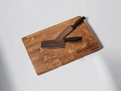 Vesta Homes Large Wooden End Grain Cutting Board | 18 * 12 Inches | Chopping, Serving Board/Block for Kitchen Vegetables, Fruits, Cheese and Charcuterie | Natural Acacia Wood | Handcrafted