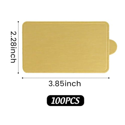 HANSGO Mini Square Golden Cardboard Cake Base,Single Cupcake Container 100PCS Cake Paper Plates Dessert Board Base Grease-Proof and Freezer-Durable Pastry Cardboard