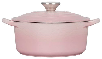 Le Creuset Signature Enameled Cast Iron Figural Heart Cocotte, 2 Quart, Shell Pink with Stainless Steel Knob