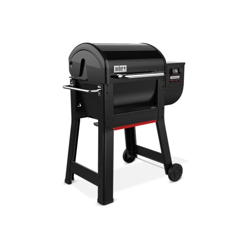 Weber Smoque™ 22‑Inch Pellet Smoker, Black – Outdoor BBQ Pellet Grill Up to 500 Degrees with SmokeBoost, SmoqueVent Airflow System & Rapid React PID Temperature Control