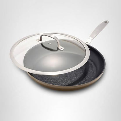 OXO Enhanced 8” Nonstick Frying Pan Skillet, Ceramic PFAS-Free Cookware, Stainless Steel Handle, Eggs & Omelets, Dishwasher & Oven Safe, Storm Blue