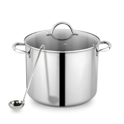 GreatChef Stock Pot Stainless Steel for Cooking Riveted Handle, Heavy Duty Vessel,Induction Compatible All Cooktops in Use, Dishwasher & Oven Safe (14 Quarts)