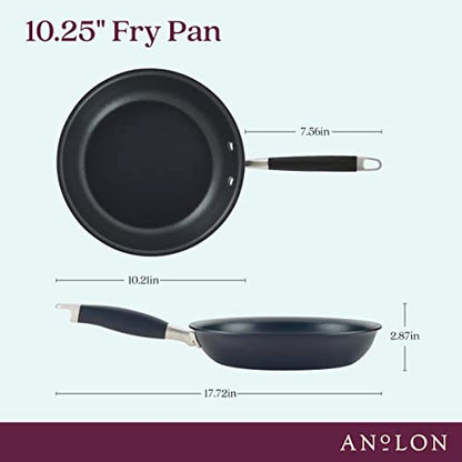 Anolon Advanced Home Hard Anodized Nonstick Skillet, 10.25 Inch – 10 Inch Fry Pan, Non Stick Saute Pan, Durable Cooking Skillet - Onyx