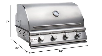 Blaze Prelude LBM 4-Piece 32-Inch Natural Gas Outdoor Kitchen Package w/Double Side Burner & Refrigerator - BLZ-4LBM126-NG-4PC-SC