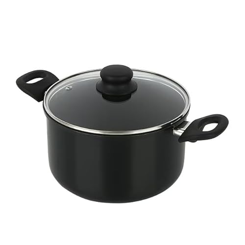 Dutch Oven, Aluminum Nonstick 5QT Kitchen Pot with Glass Lid, Cookware, Black