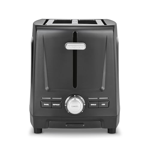 Cuisinart Core Collection 2-Slice Toaster | Extra-Long Slots for Artisan Bread, Bagel | High-Lift Quickview™ | Single Slice & Defrost Function | +30sec Toast Boost | Removable Crumb Tray, Black