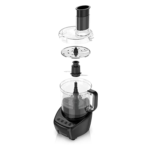 BLACK+DECKER 3-in-1 Easy Assembly 8-Cup Food Processor, Stainless Steel S-Blade, Easy-Clean, Touchpad Controls Black