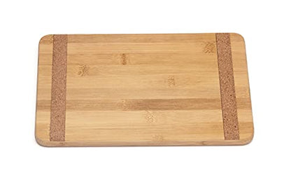 Lipper International Bamboo Wood Kitchen Cutting and Serving Board with Non-Slip Cork Backing, Medium, 13-3/4" x 9-3/4" x 5/8"
