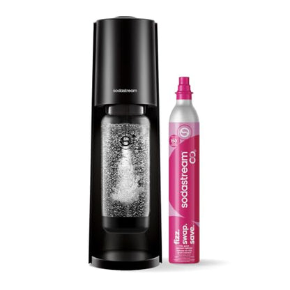 Sodastream Classic |Soda Machine and Sparkling Water Maker Kit (Black) With 60L CO2 Canister and Carbonating Bottle