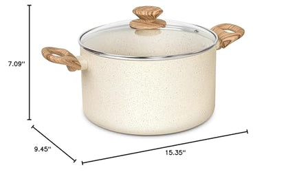 MICHELANGELO Nonstick Cooking Pot - 6 Quart Soup Pot with Lid for Family Meals, Non-Toxic Stockpot with Stay-Cool Handles, Induction Ready, Easy Cleanup, PFOA & PFOS Free