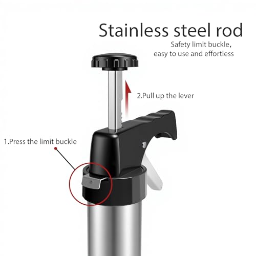 Stainless Steel Cookie Press Gun with 13 Discs & 8 Icing Nozzles, Baking Tools Set, for Effortless Cookie Making and Frosting Decoration
