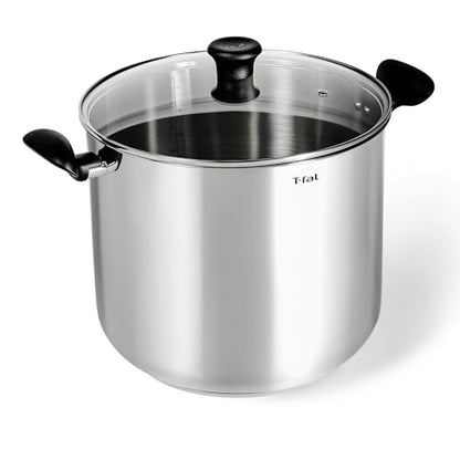 T-fal Specialty Stainless Steel 16-Quart Stock Pot with Lid, Induction Compatible, Soup Pasta Pot, Dishwasher-Safe, Oven Safe Up To 350, Silver