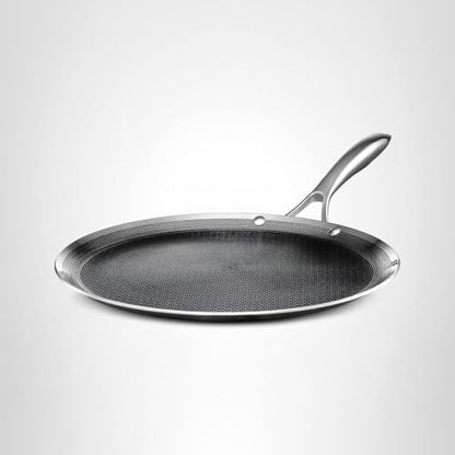 HexClad Hybrid Nonstick 12-Inch Griddle Pan, Stay-Cool Handle, Dishwasher-Friendly, Oven-Safe Up to 900°F, Induction Ready, Compatible with All Cooktops