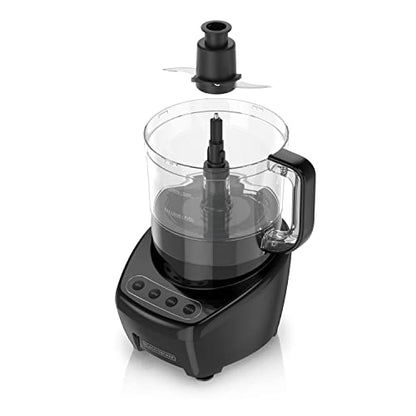 BLACK+DECKER 3-in-1 Easy Assembly 8-Cup Food Processor, Stainless Steel S-Blade, Easy-Clean, Touchpad Controls Black