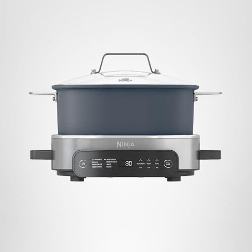 Ninja MC1101 Foodi Everyday Possible Cooker Pro, 8-in-1 Versatility, One-Pot Faster Cooking Replaces 10 Tools, Family-Sized Capacity with Adjustable Temp Control, 6.5 quarts, Midnight Blue