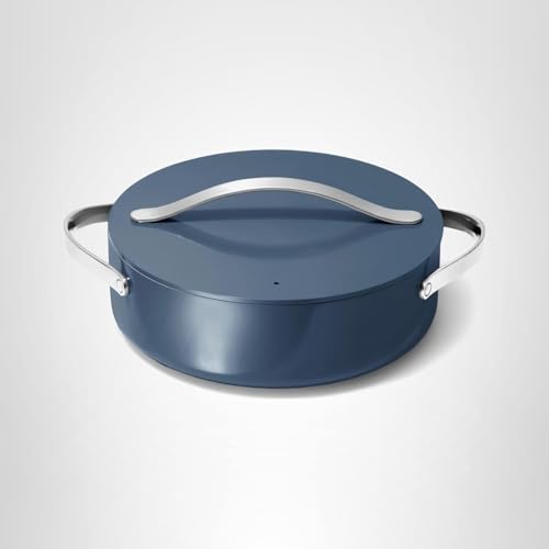 Caraway Rondeau - 6 Qt Non-Stick Pan with Lid - Free From Forever Chemicals - Perfect for Searing, Braising, & Roasting - Navy