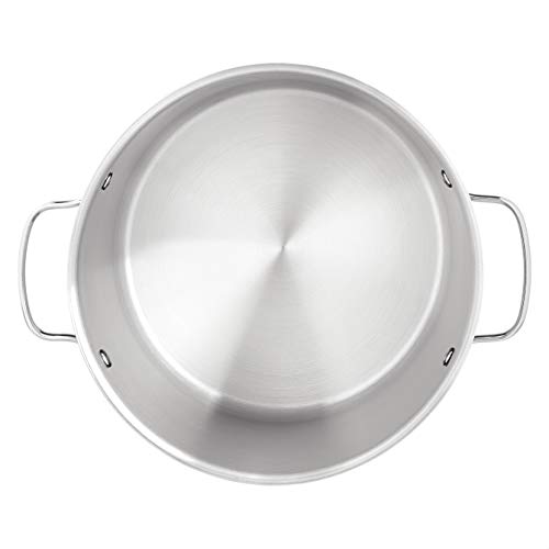 Amazon Basics Stainless Steel Induction Compatible Stock Pot with Glass Lid, Oven Safe, Dishwasher Safe, Sturdy, 8 Quart, Silver