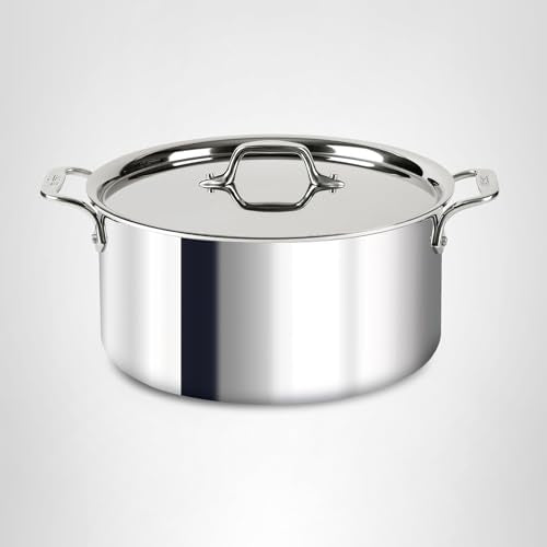 All-Clad D3® Stainless Steel 6 Quart Stockpot With Lid- Made in the USA- The Original Bonded Professional Cookware- Oven Safe & Induction Compatible