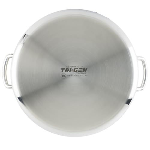 WINCO Tri-Ply Stock Pot, 20-quart, Silver