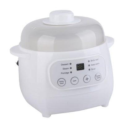 Natudeco 1l Electric Stew Pot Slow Cookers Mini Electric Stew Cooker