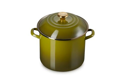 Le Creuset Enamel on Steel Traditional Stockpot, 10 qt., Olive with Stainless Steel Knob