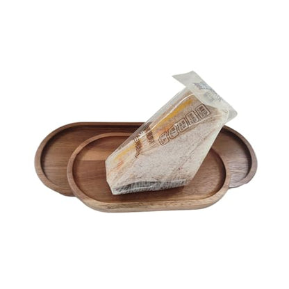 Oval Wood Serving Trays Set, Large Natural Wooden Serving Platters, Charcuterie Plates Board Snack Dessert Appetizer Serving Tray for Bread Cheese, Food Fruit Dishes, Kitchen Home Decor (2 Pack)