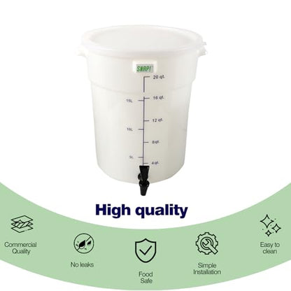 Snap! 5 Gallon Cold Brew Coffee Maker – Low Acid Commercial Cold Brew System with Dual Filtration for Smooth Coffee -Cold Brew Coffee Set-White