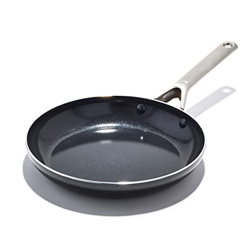 OXO Agility 10" Nonstick Frying Pan Skillet, Ceramic PFAS-Free Nontoxic Cookware, Induction Suitable, Compatible on All Cooktops, Dishwasher & Oven Safe, Stainless Steel Handle, Black