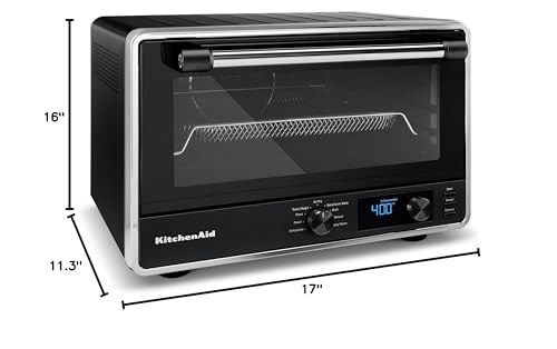 KitchenAid Digital Countertop Oven with Air Fry & Pizza Stone, KCO128BM, Black Matte
