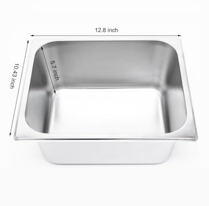 Electric Deep Fryer w/ 2 Baskets and Lids, 5000W 21.8L Electric Fryer Stainless Steel Temperature Control, Commercial Deep Fryer, Countertop Kitchen Frying Machine Fried Chicken Sausages 22.8QT
