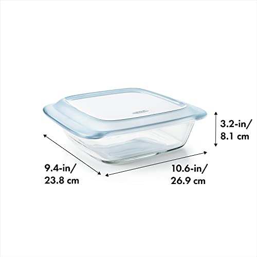 OXO Good Grips Freezer-to-Oven Safe 2 Qt Glass Baking Dish with Lid, 8 x 8