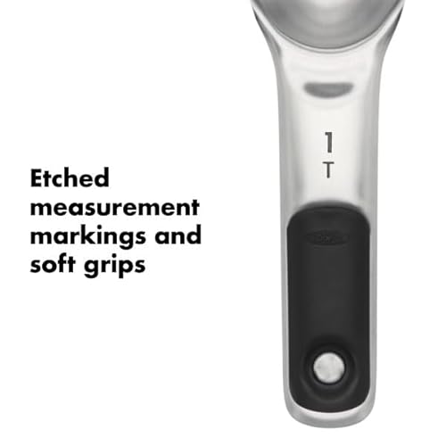 OXO Good Grips 4 Piece Stainless Steel Measuring Spoons with Magnetic Snaps