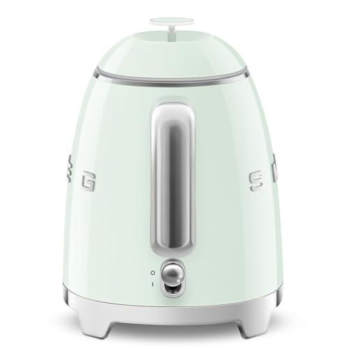 SMEG Mini 50's Retro Style 3 Cup Electric Kettle with Double Wall Anti Slip Base and Water Level Indicator (Pastel Green)