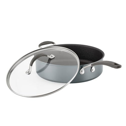 Circulon A1 Series with ScratchDefense Nonstick Induction Cookware, Large Saute Pan with Lid, Nonstick Pan, 5-Quart, Graphite