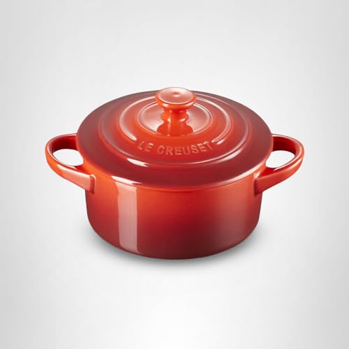 Le Creuset Stoneware Mini Round Cocotte, 8 oz., Cerise