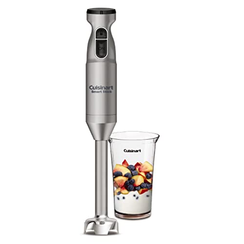 Cuisinart Smart Stick Two-Speed Corded Hand Blender, Powerful Immersion Blender with 300-Watt Motor Blends Shakes, Smoothies, Puree, Baby Food, Soups & Sauces, CSB-175SVP1, Silver