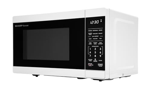 SHARP Compact Countertop Microwave Oven with Removable 10" Carousel Turntable, 700 Watt, 0.7 Cubic Feet, White