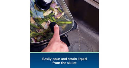Oster DiamondForce 12 "x 12" Strain & Pour Electric Skillet Nonstick Coating Infused with Diamonds Adjustable Temp