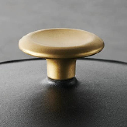 Tramontina Bestow Enameled Cast Iron Dutch Oven Pot with Lid, Round 5.5-quart, Matte Black with Gold Knob