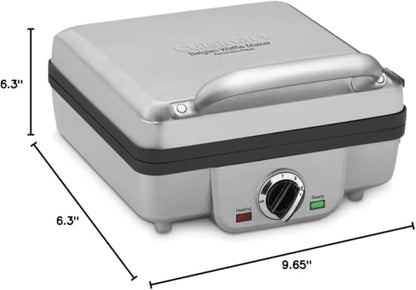 Cuisinart Belgian Waffle Maker with Pancake, Nonstick Plates, 6 Browning Levels, Ready Indicator Lights, Temperature Control, Deep Waffle Pockets, Brushed Stainless, WAF-300NAS