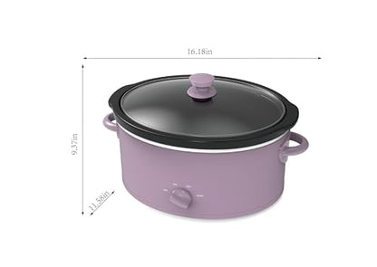 Slow Cooker 6 Quart Large Capacity Three Temperature Settings, Lilac Flower for Home Cooking and Meal Preparation