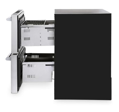 NewAir 24” Dual Zone Outdoor Beverage Fridge and Freezer | Freestanding or Built-In Under counter Refrigerator for Outside Patio | Dual Drawers that Refrigerate and Freeze | Stainless Steel