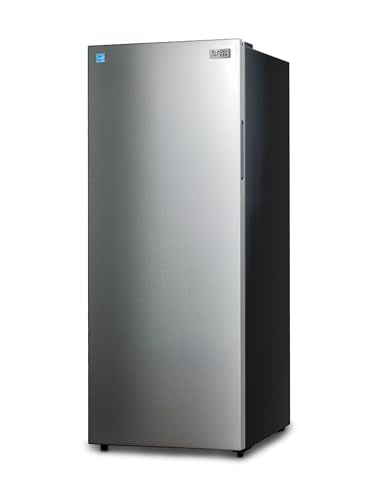 BLACK+DECKER 11 Cu. Ft. Convertible Freezer Refrigerator, Upright Freezer with Glass Shelves, Reversible Door, ENERGY STAR rated, Frost Free, BUC1100XS, Stainless Look